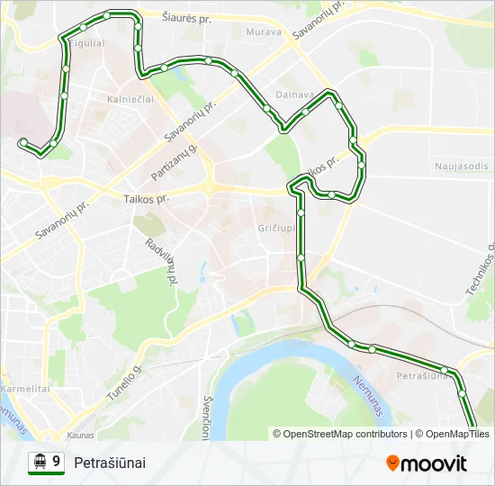 9 Trolleybus Line Map