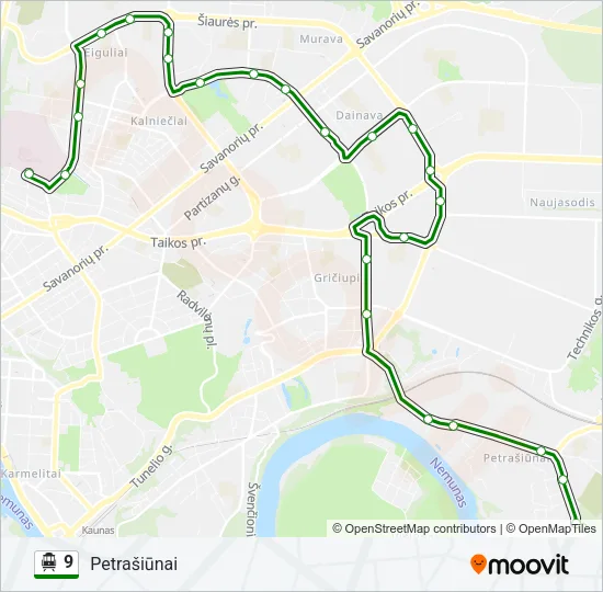 9 Trolleybus Line Map