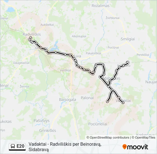 E20 Bus Line Map