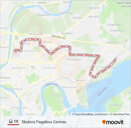 19 Bus Line Map