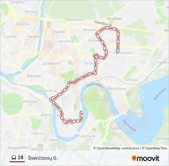 28 Bus Line Map