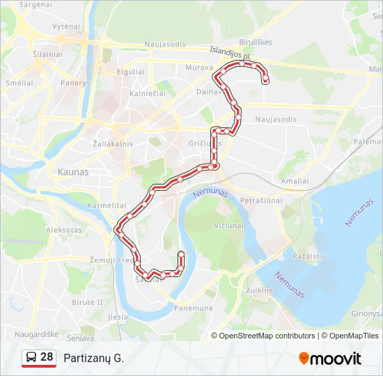 28 Bus Line Map