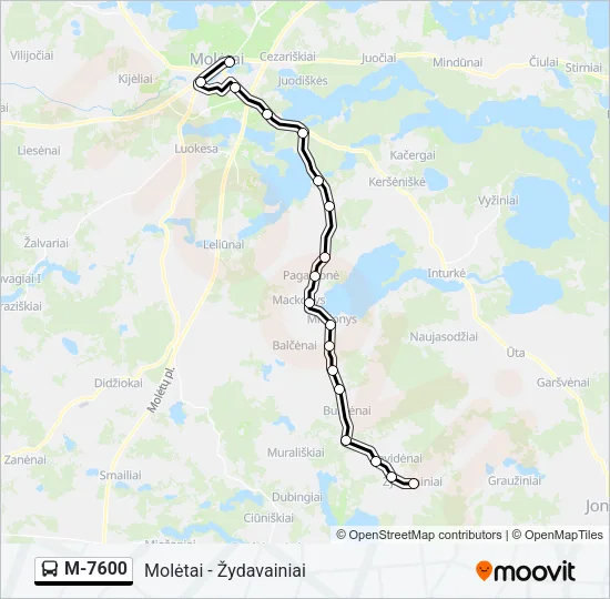 M-7600 Bus Line Map