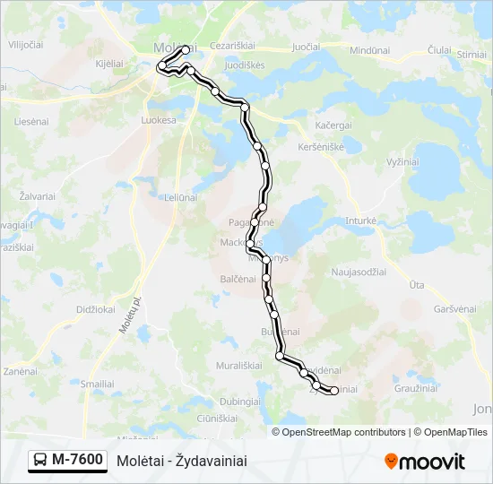 M-7600 Bus Line Map