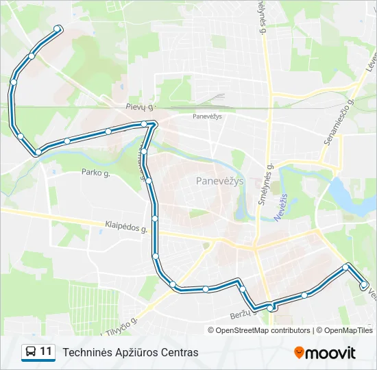 11 Bus Line Map