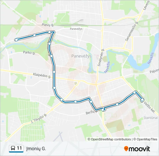 11 Bus Line Map