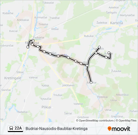 22A Bus Line Map