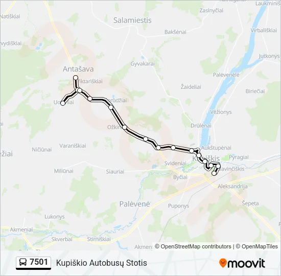 7501 Bus Line Map