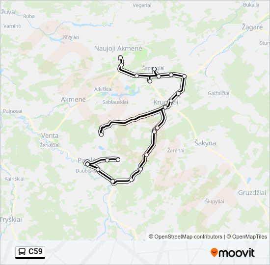 Автобус C59: карта маршрута