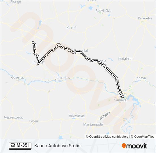 M-351 Bus Line Map