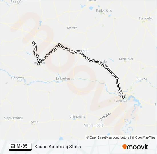 M-351 Bus Line Map