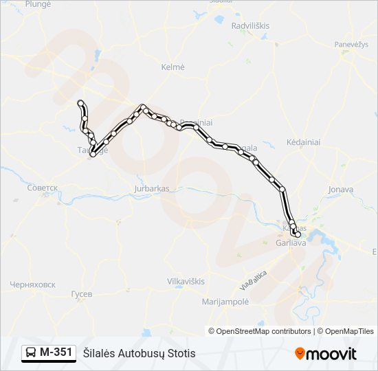 M-351 Bus Line Map