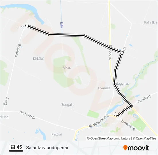 45 Bus Line Map
