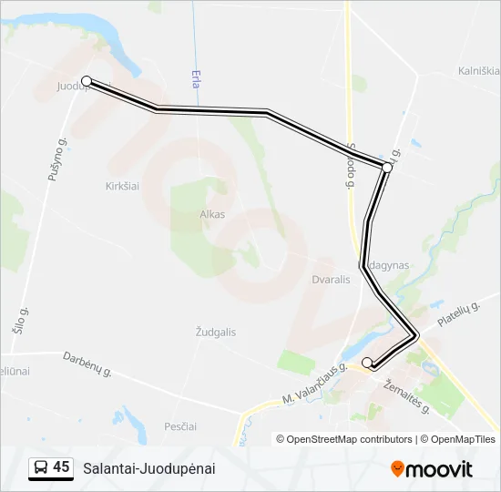 45 Bus Line Map