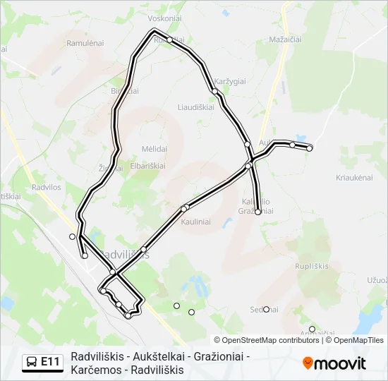 E11 Bus Line Map