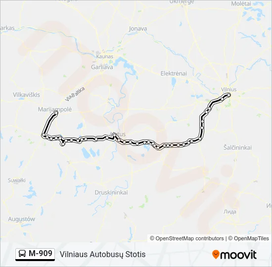 M-909 Bus Line Map