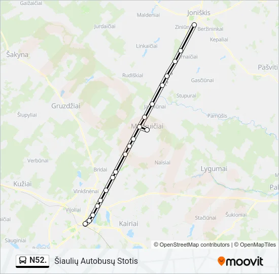 N52. Bus Line Map