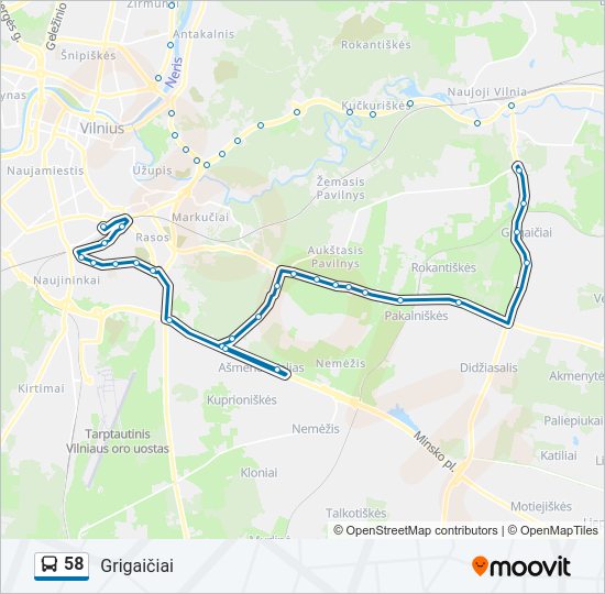 58  kelionės žemėlapis