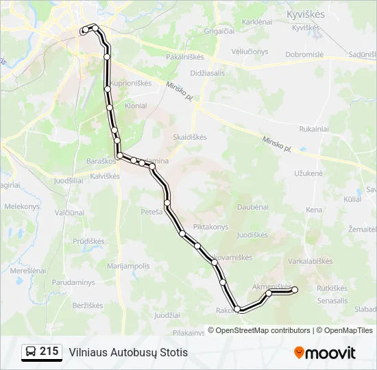 215 Bus Line Map