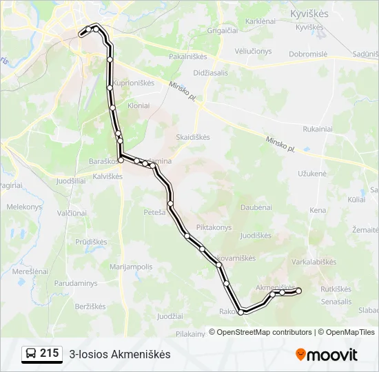 215 Bus Line Map
