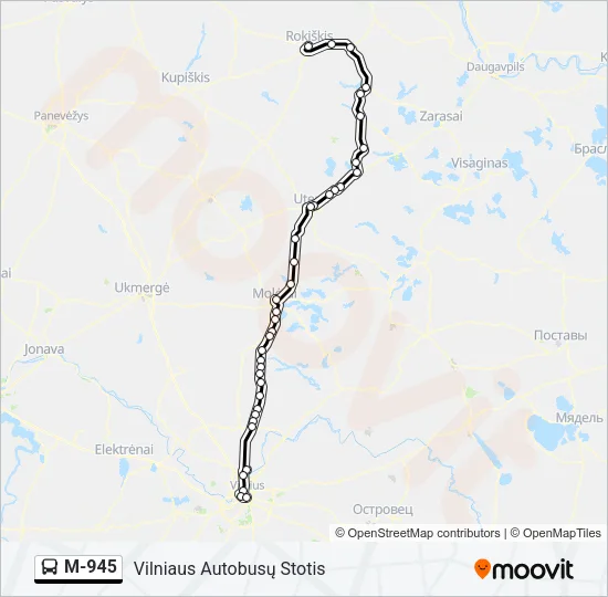 M-945 Bus Line Map