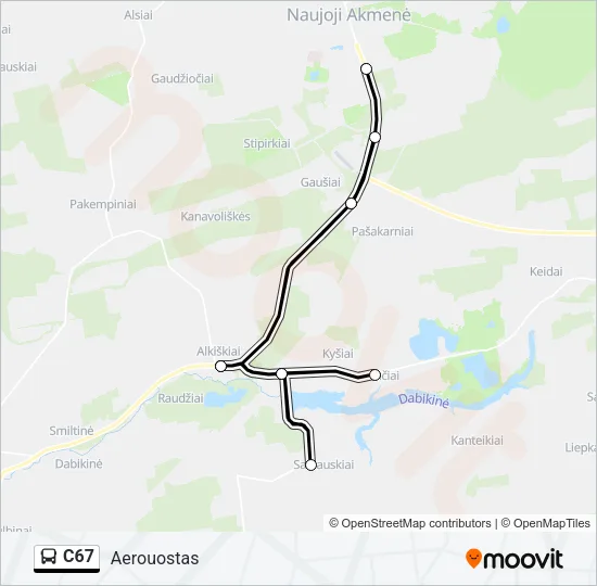 C67 Bus Line Map