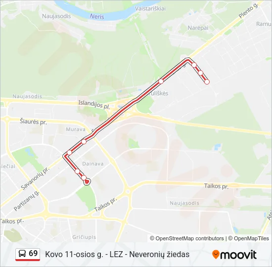 69 Bus Line Map
