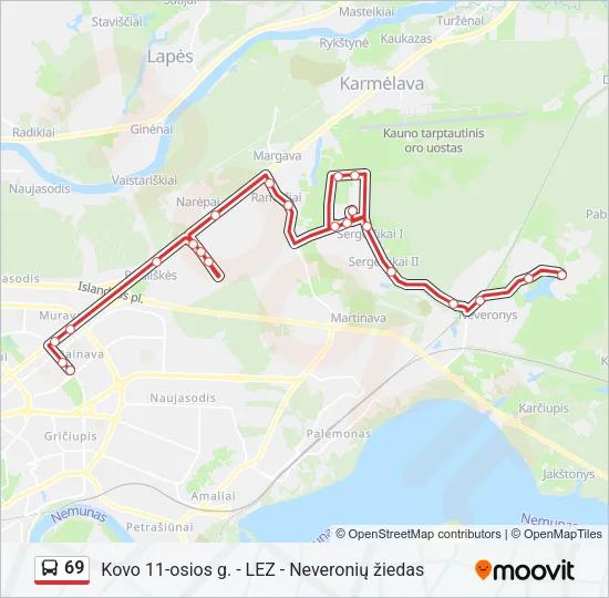 69 Bus Line Map