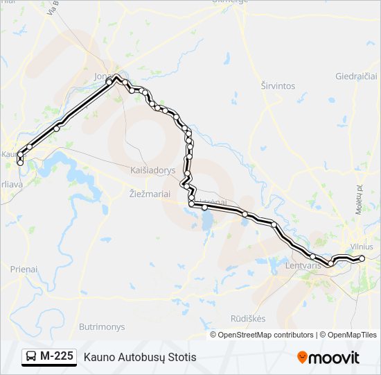 M-225 Bus Line Map