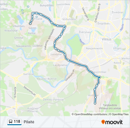 118  kelionės žemėlapis