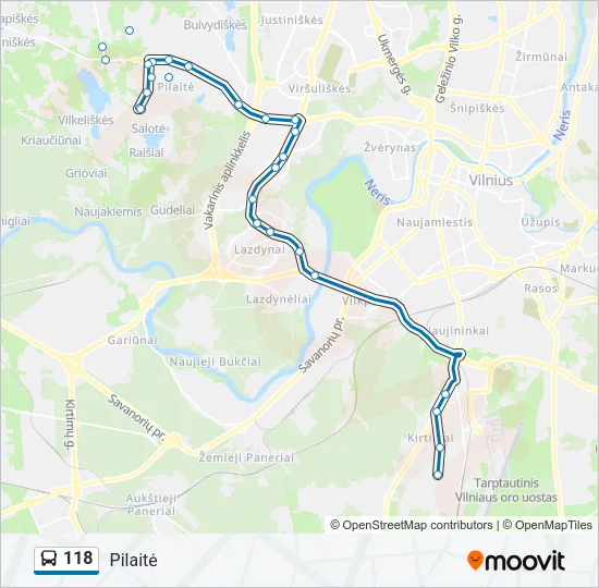 118  kelionės žemėlapis