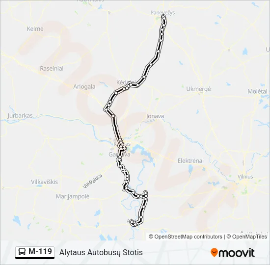 M-119 Bus Line Map