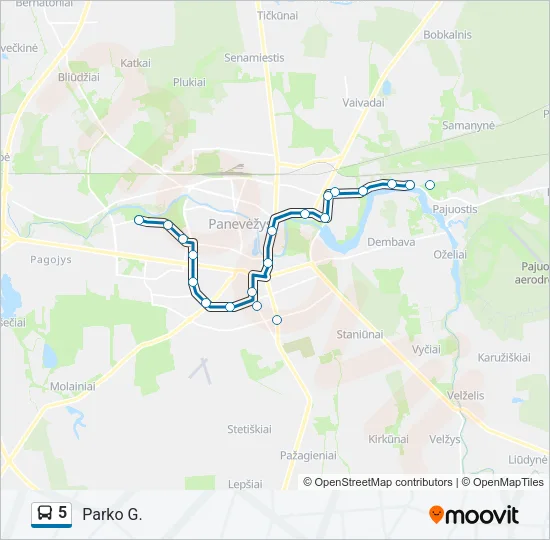 5 Bus Line Map