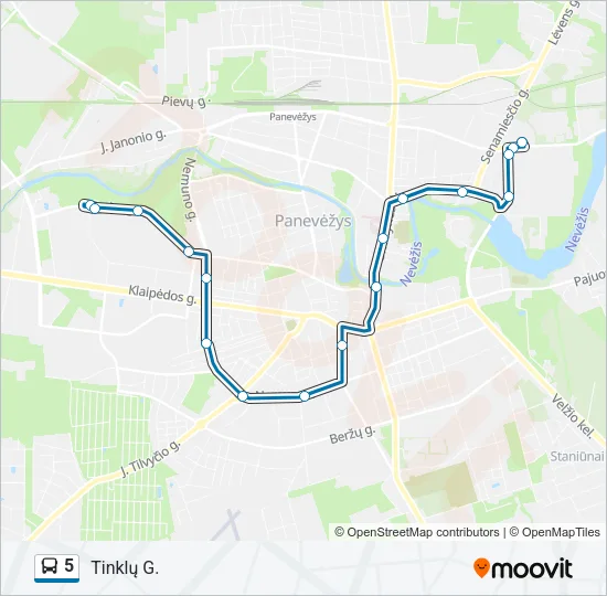 5 Bus Line Map