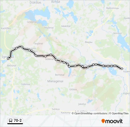 Автобус 70-2: карта маршрута