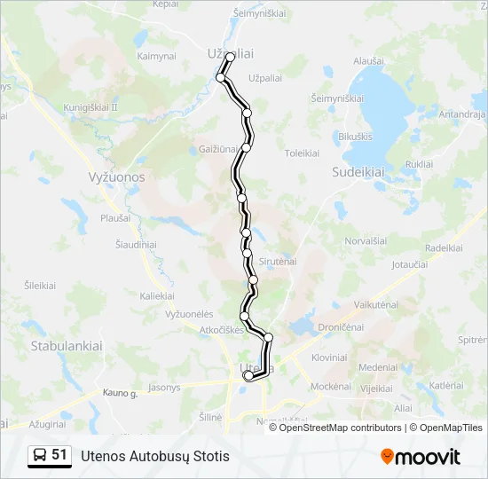 51 Bus Line Map