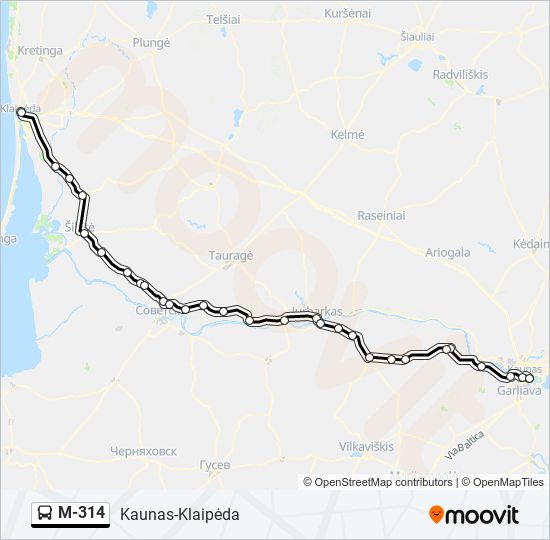 M-314 bus Line Map