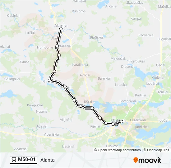 M50-01 Bus Line Map