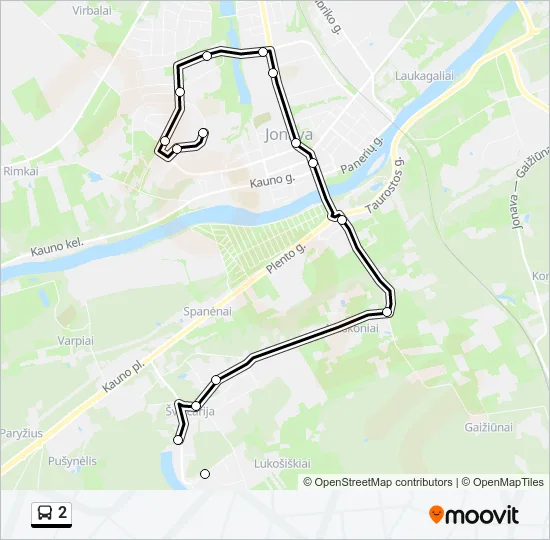 Автобус 2: карта маршрута