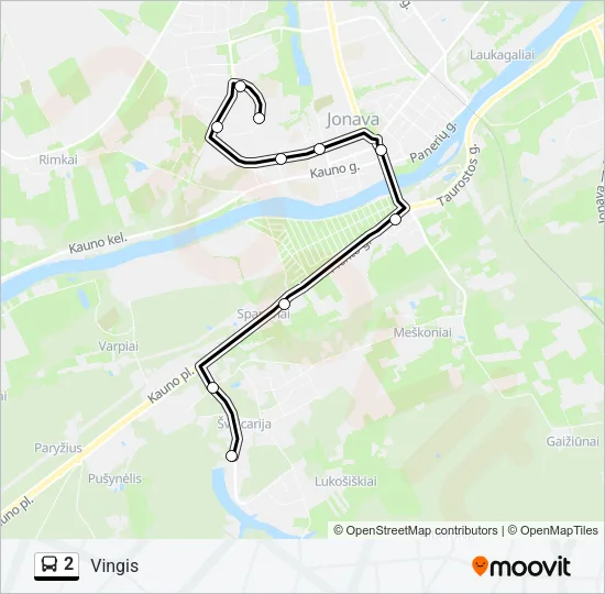 2 Bus Line Map