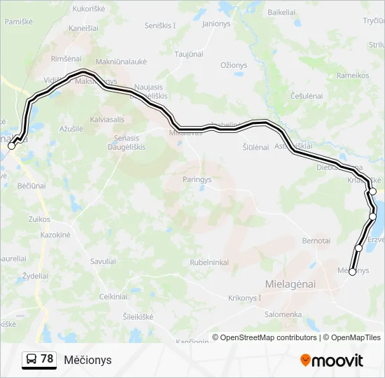 Автобус 78: карта маршрута