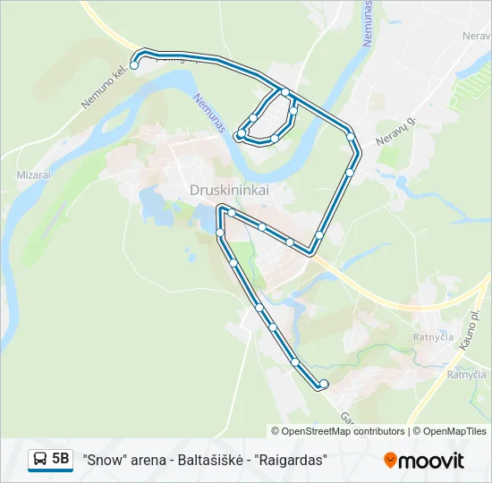 5B Bus Line Map