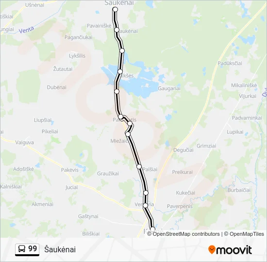 Автобус 99: карта маршрута