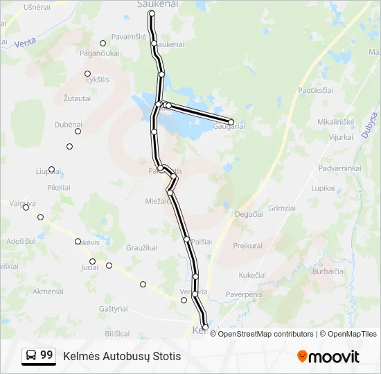 Автобус 99: карта маршрута