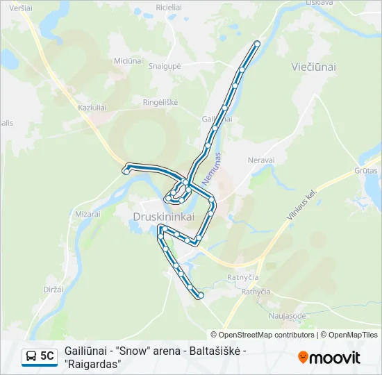 5C Bus Line Map