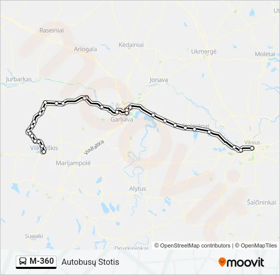 M-360 Bus Line Map