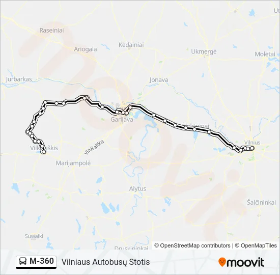 M-360 Bus Line Map