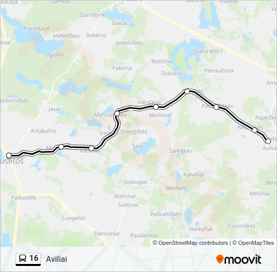 16 Bus Line Map