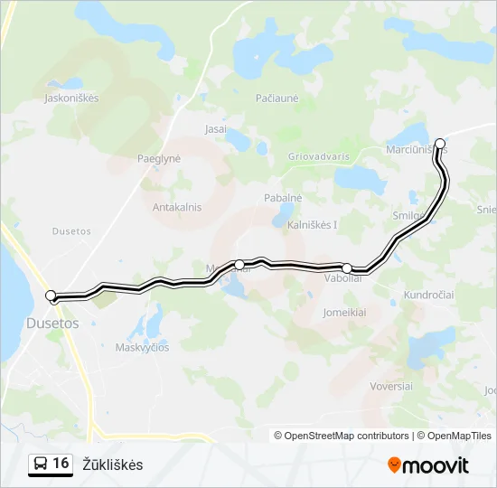 16 Bus Line Map