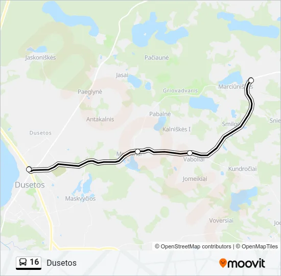 16 Bus Line Map